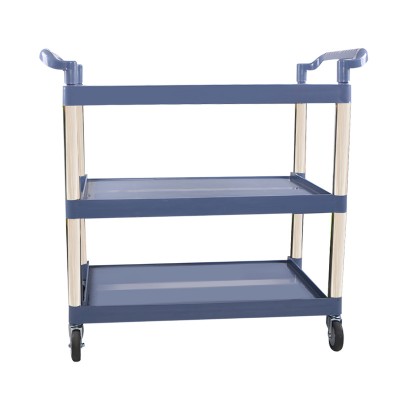 Plastic Hand  Service Trolley Plastic 3 Tier Utility Cart for Restaurant & Hotel